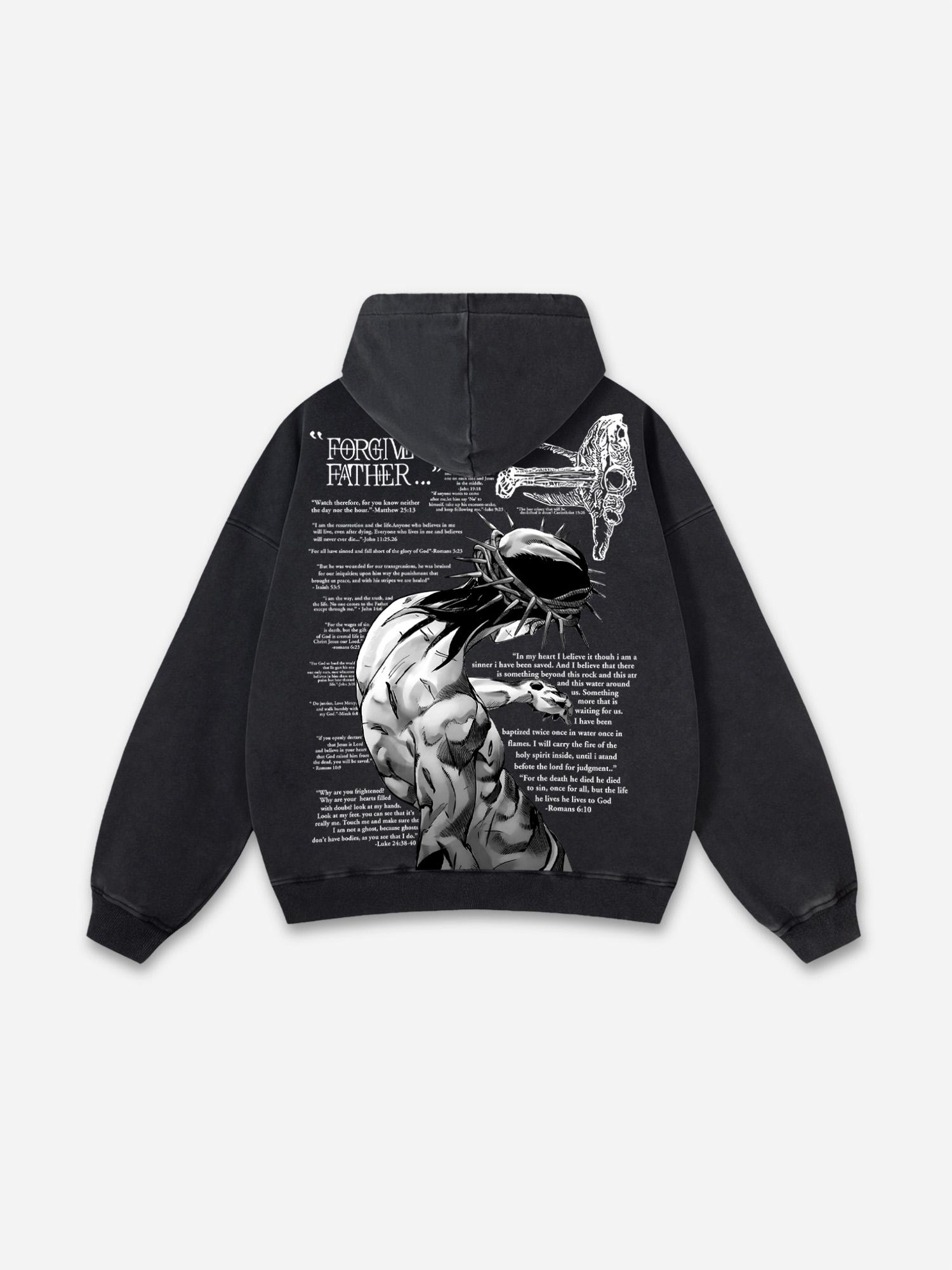 Sopula Portrait Phantom Abstract Graphic Acid Washed Oversized Hoodie Product Image