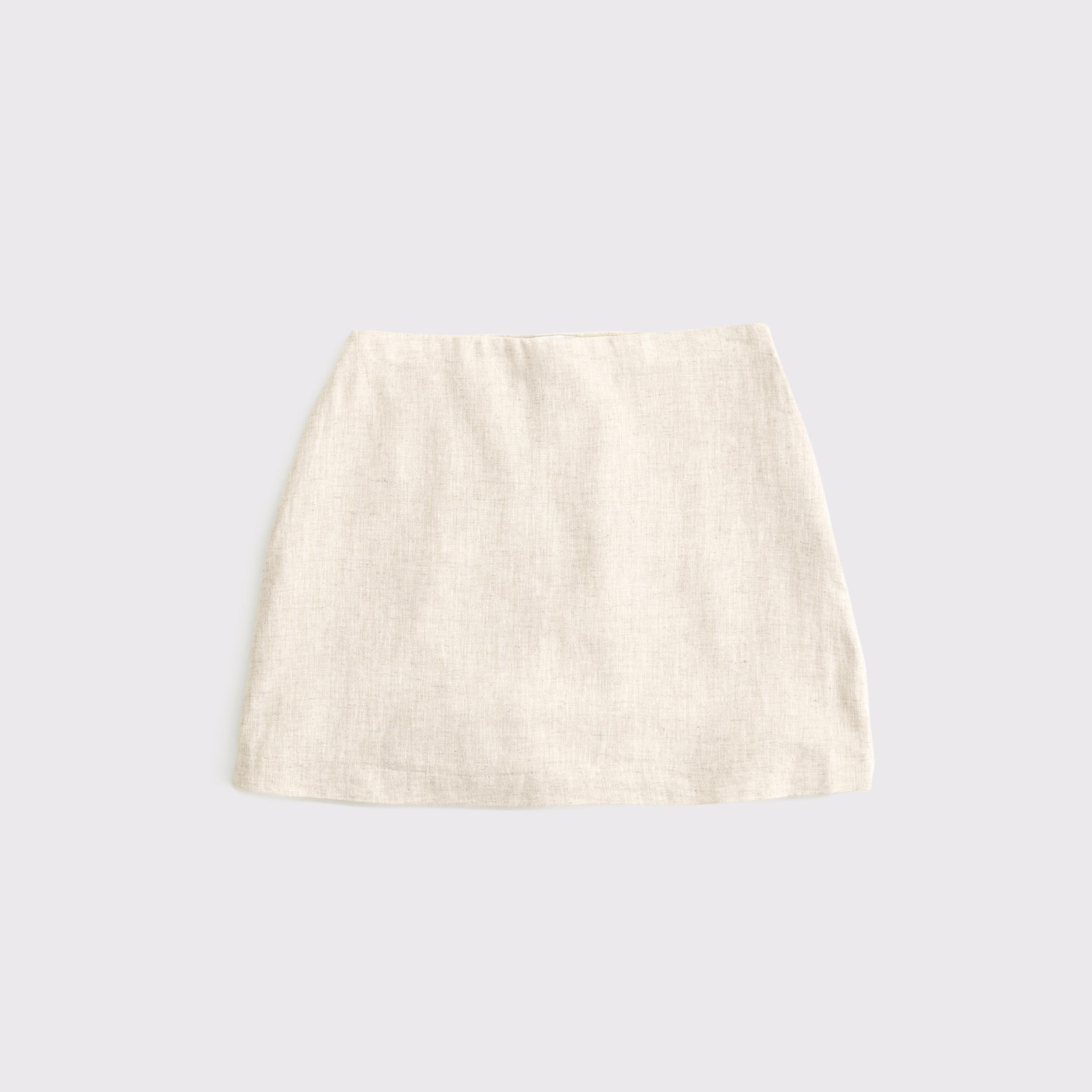 The A&F Scarlett Curve Love Linen-Blend Mini Skort Product Image