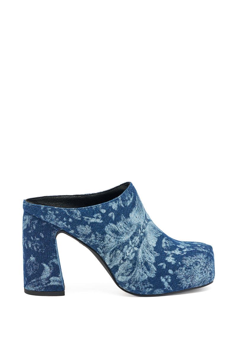 AZALEA WANG FLOREA DENIM PRINT MULE Product Image