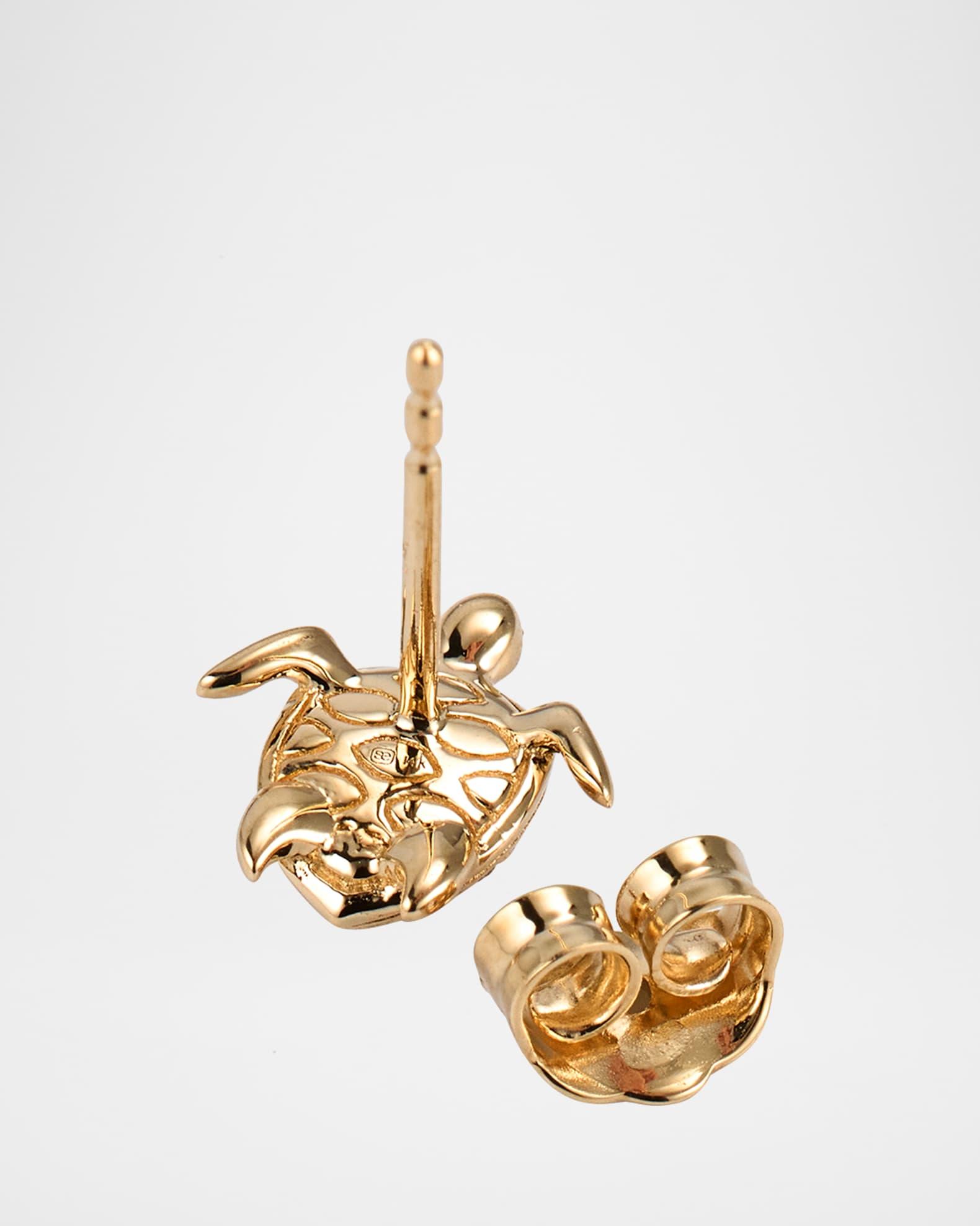 14K Turtle Earring with Marquise Eye Shell, Single Product Image