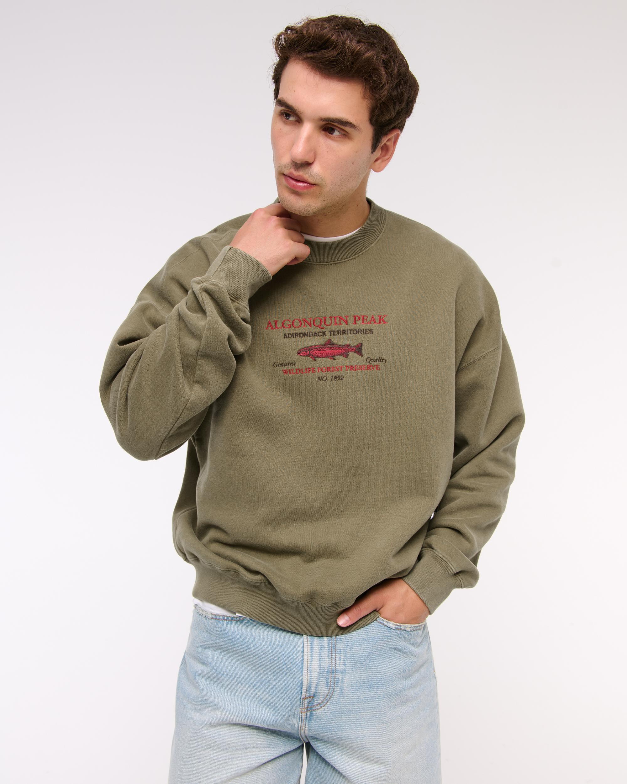 Fishing Graphic Crew Sweatshirt Product Image