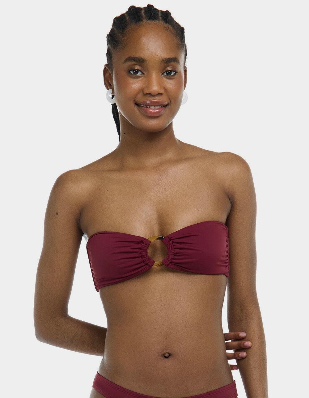 EIDON Aria Bandeau Bikini Top - BURGUNDY Product Image