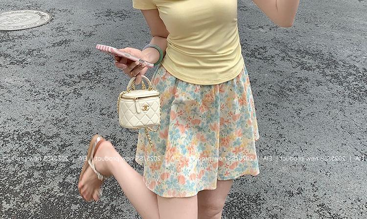 Maternity Elastic Waist Floral Print A-Line Skirt (Various Designs) Product Image