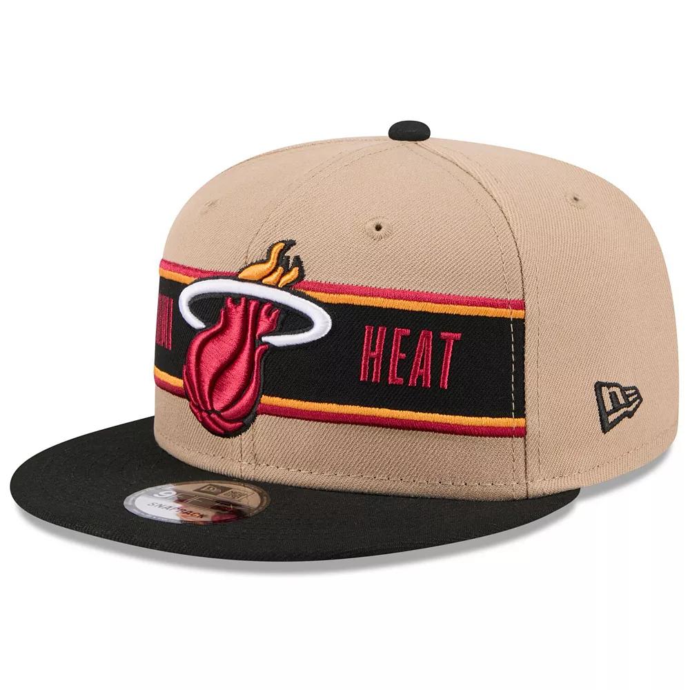 Men's New Era Tan/Black Miami Heat 2024 NBA Draft 9FIFTY Snapback Hat, Team Product Image