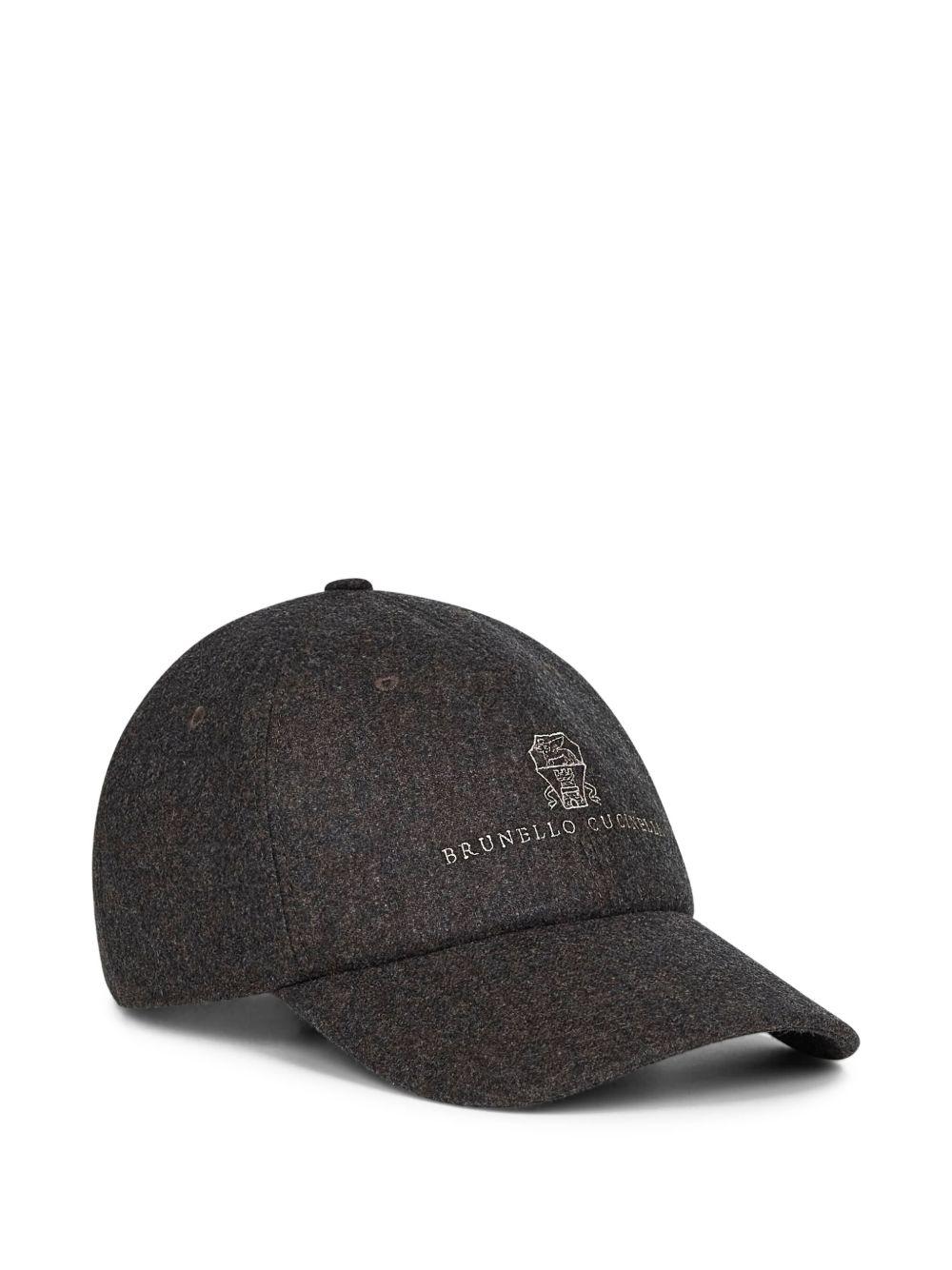 embroidered-crest curved-peak cap Product Image