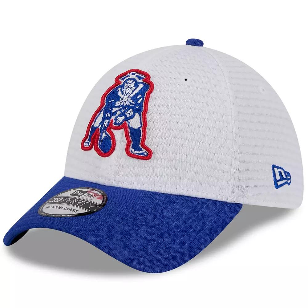 Men's New Era White/Royal New England Patriots 2024 NFL Training Camp 39THIRTY Flex Hat, Size: Small/Medium Product Image