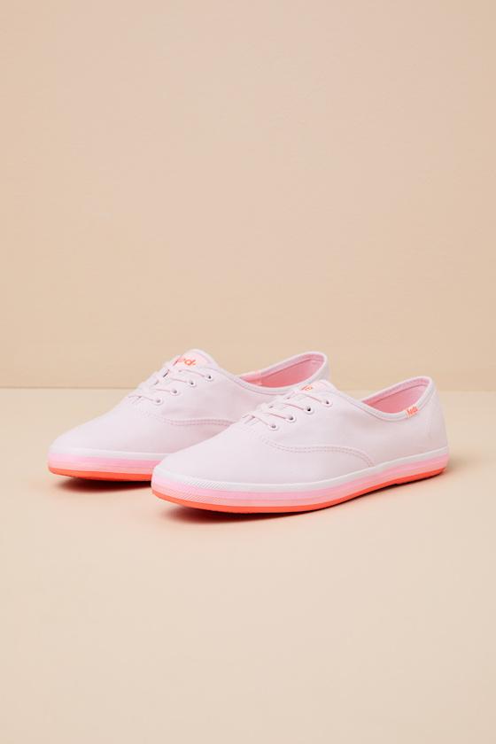 Champion Pink Canvas Foxing Stripe Lace-Up Sneakers Product Image