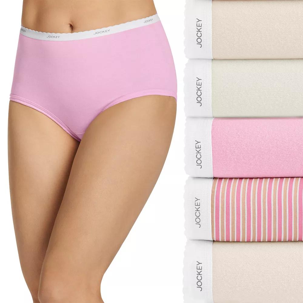 Women's Jockey® Classic 5-Pack Cotton Brief Panty Set 1743, Pink Product Image