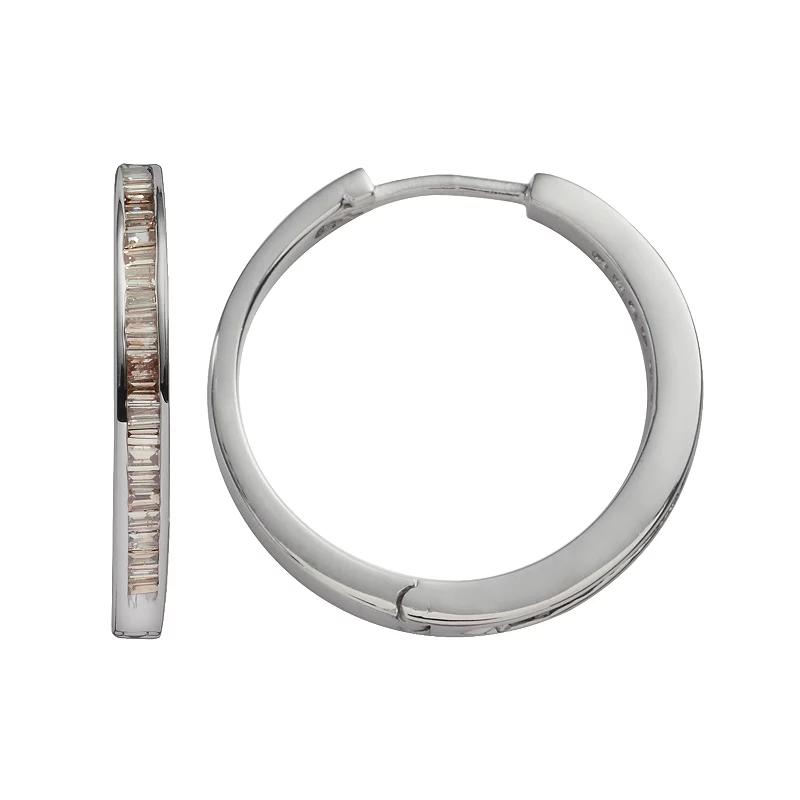 Jewelexcess Sterling Silver 1/2-ct. T.W. Champagne Diamond Hoop Earrings, Womens, Yellow Product Image