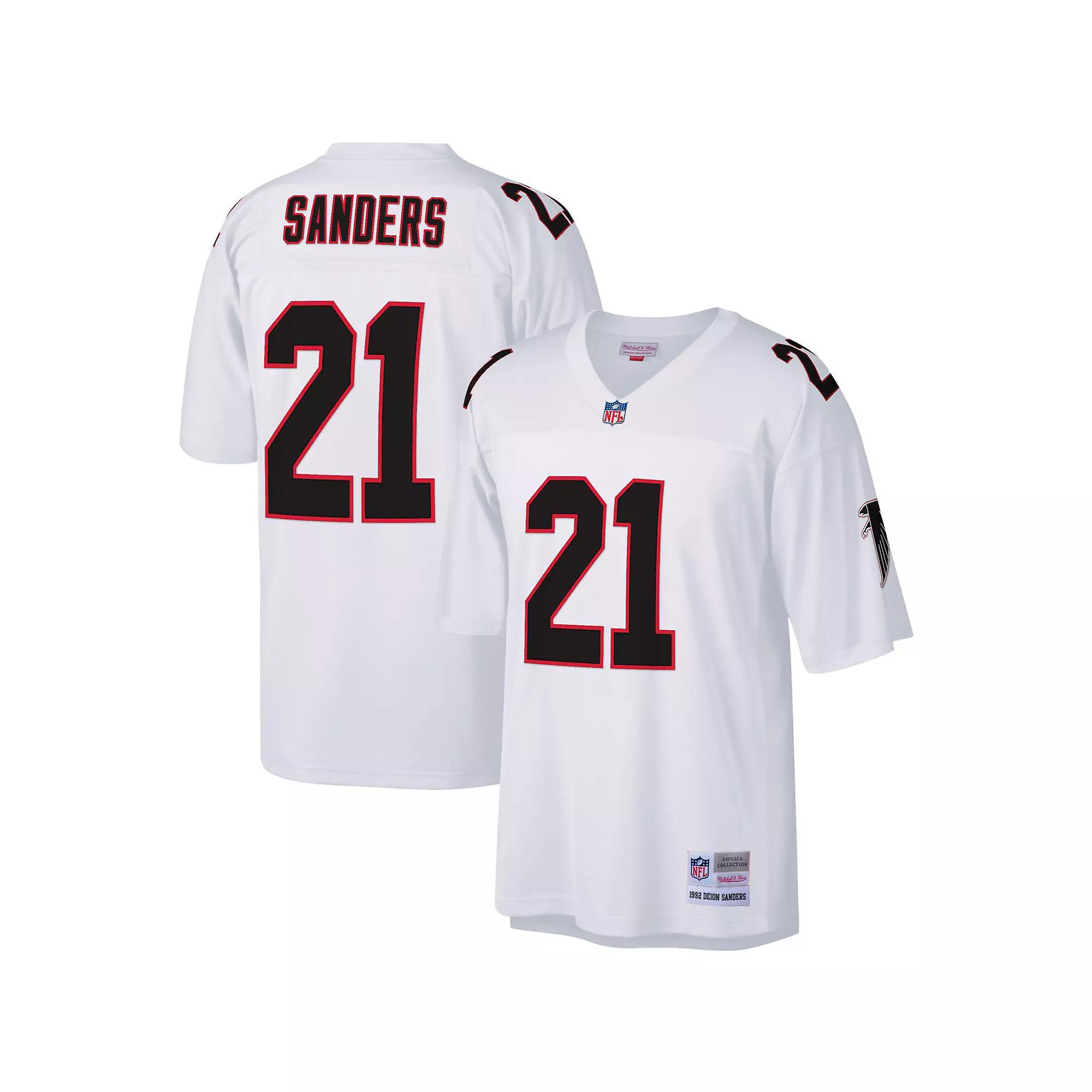 Men's Mitchell & Ness Deion Sanders White Atlanta Falcons Legacy Replica Jersey,  Product Image