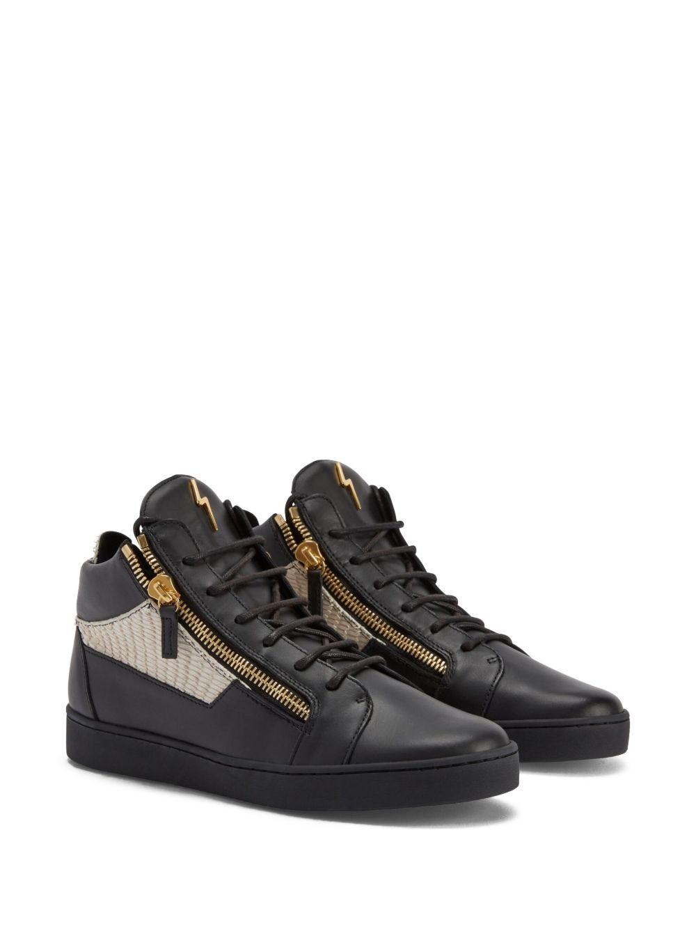 Kriss zip-fastening leather sneakers Product Image