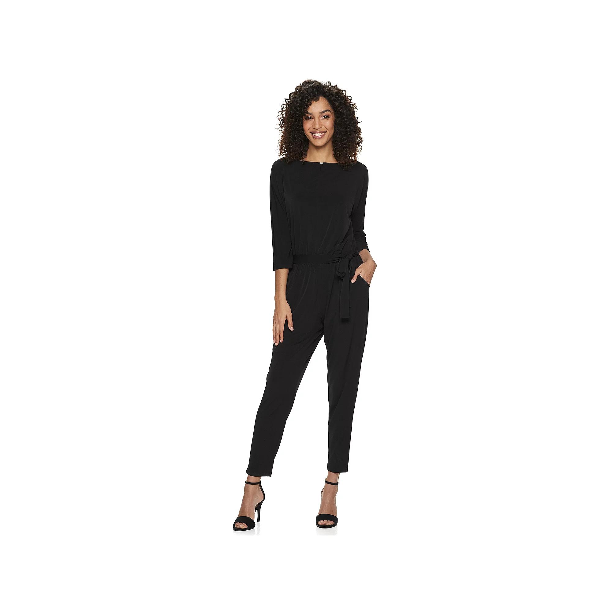 Women's Nina Leonard Solid Ankle Jumpsuit,  Product Image