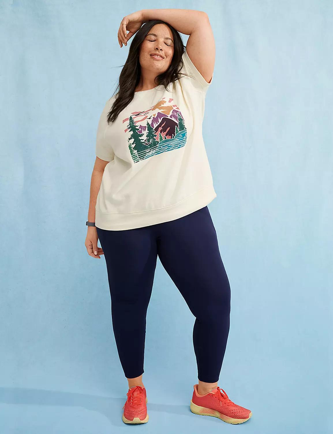 LIVI French Terry Short-Sleeve Crew-Neck Sweatshirt Product Image