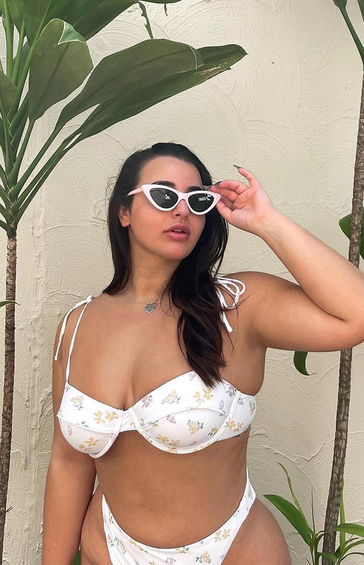 9.0 Swim Jamilla White Floral Print Bikini Top Product Image