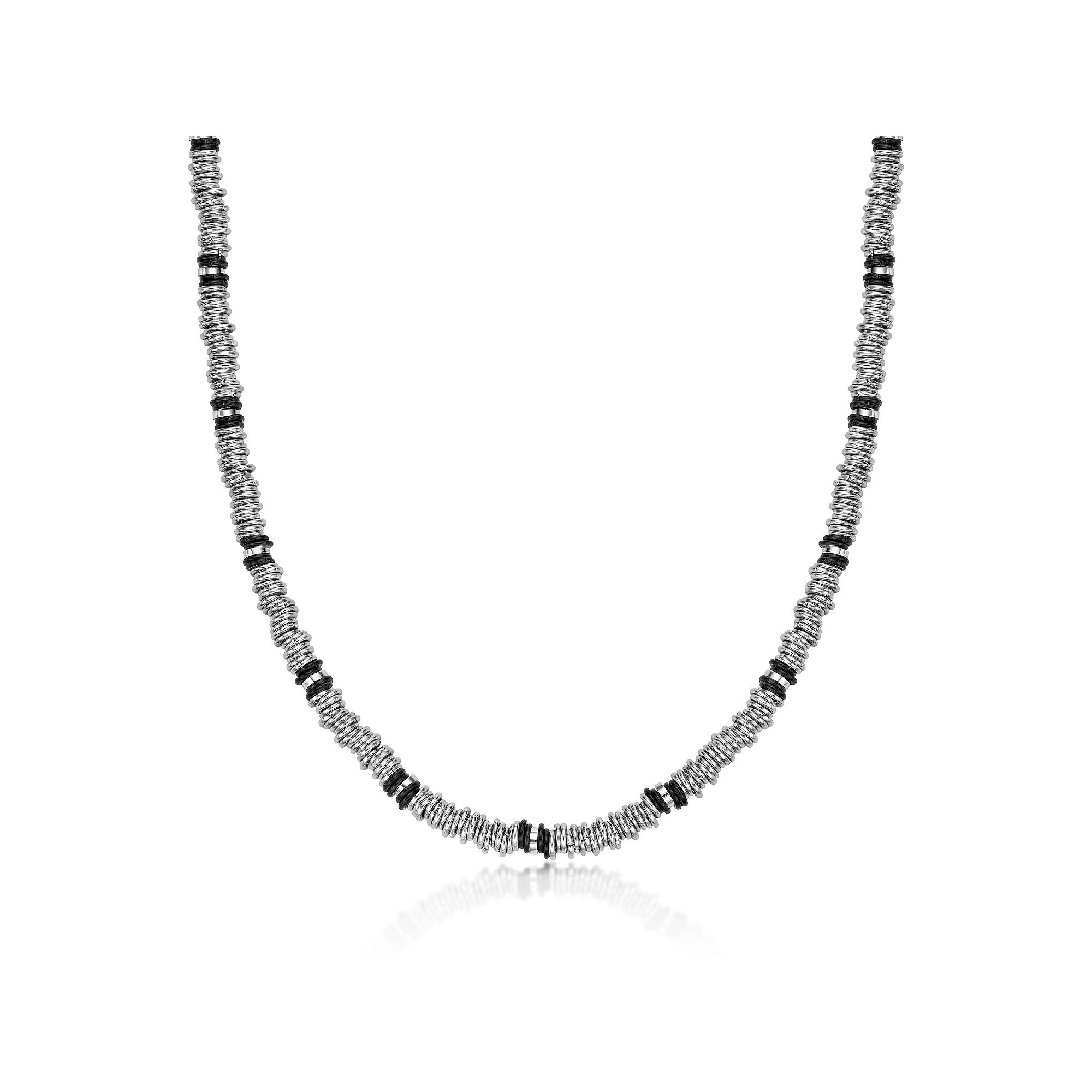 Men's LYNX Black Ion-Plated Stainless Steel 4 mm Chain Necklace, Size: 18", Two Tone Product Image