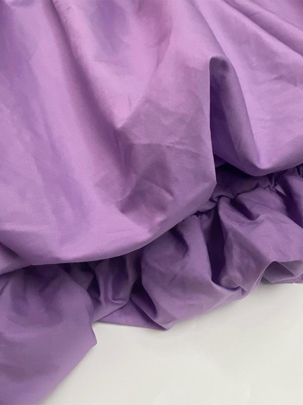 High Waisted Loose Pleated Solid Color Round-Neck Mini Dresses Product Image