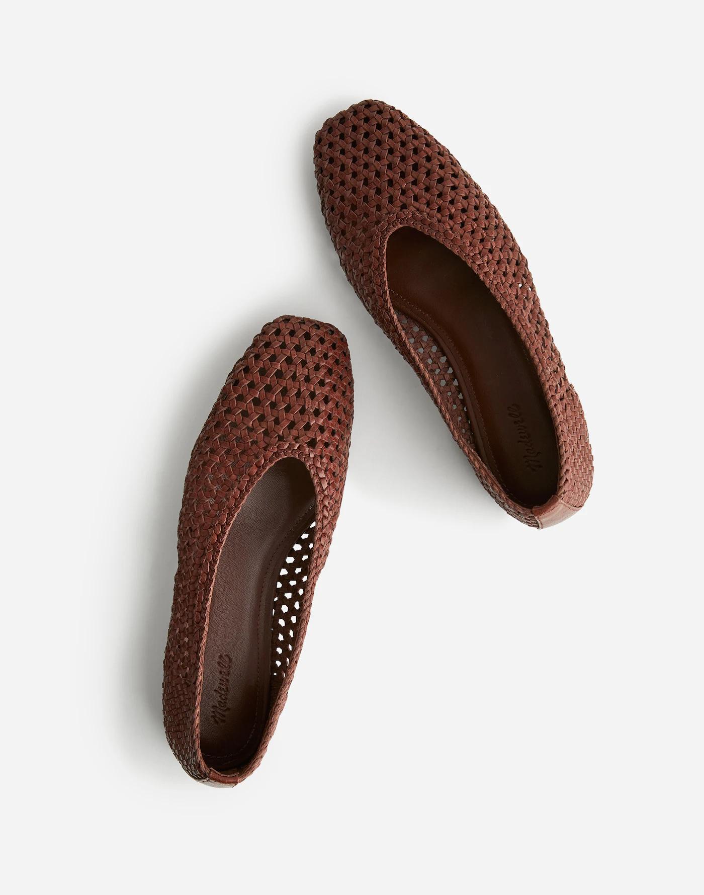 The Mylie Ballet Flat in Handwoven Leather Product Image