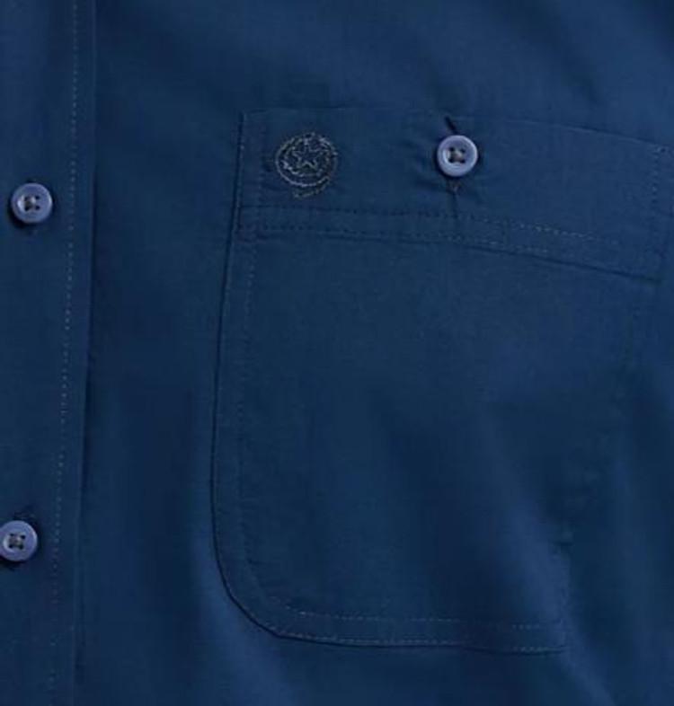 Wrangler® George Strait™ Men's L/S Solid Navy Button Shirt Product Image