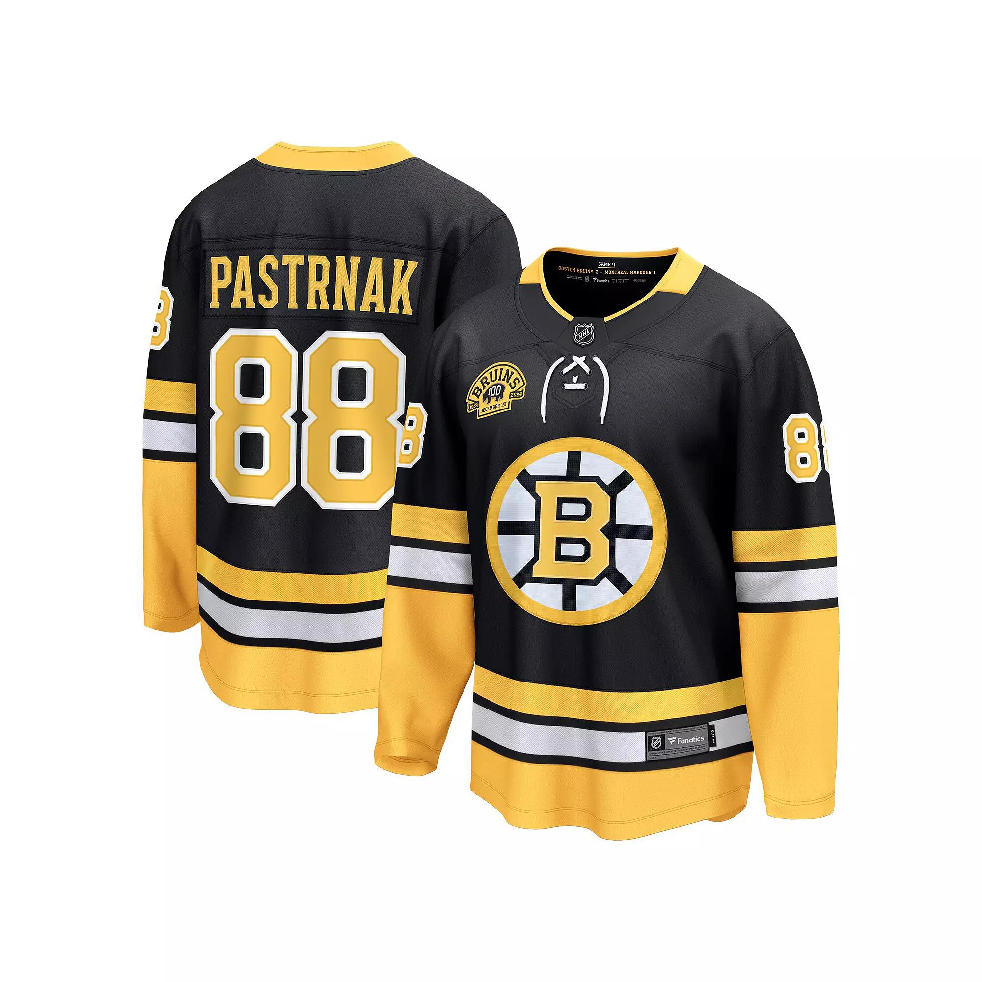 Men's Fanatics David Pastrnak Black Boston Bruins 100th Anniversary Premier Breakaway Player Jersey, Size: 2XL Product Image