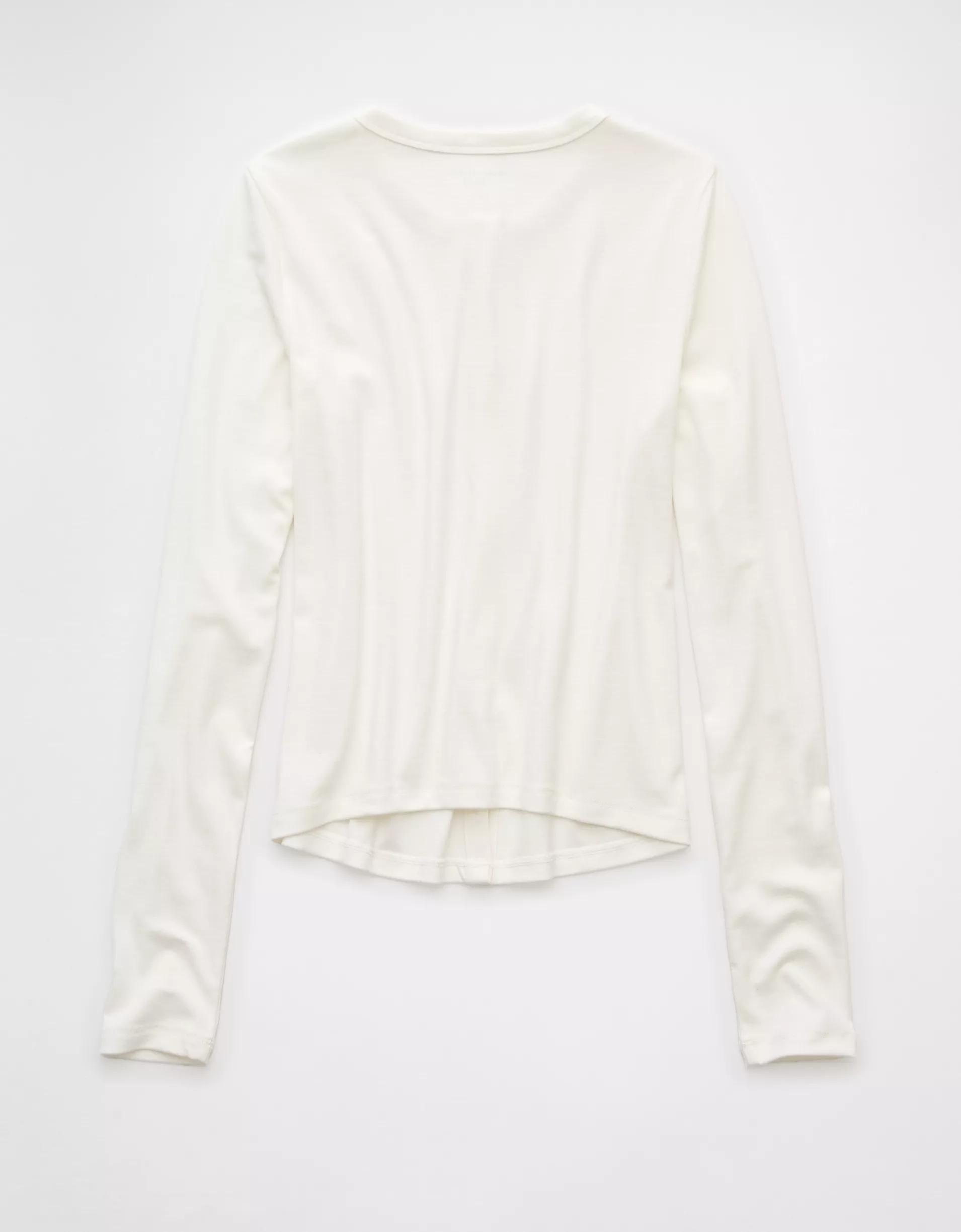 AE Long-Sleeve Button-Up T-Shirt Product Image