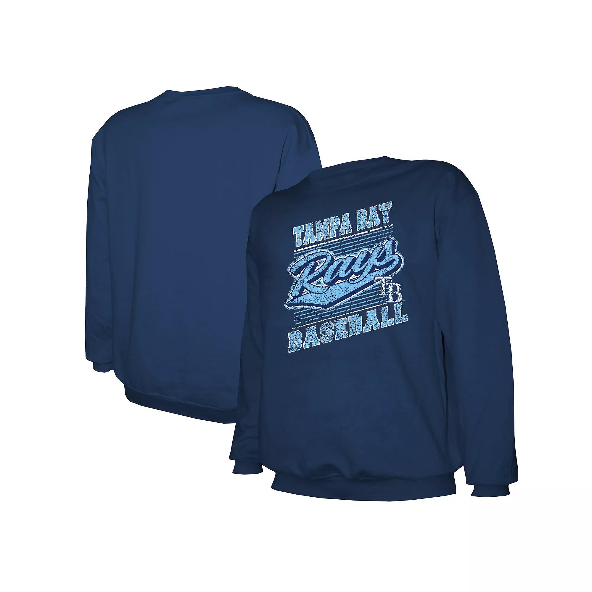 Men's Stitches Navy Tampa Bay Rays Pullover Sweatshirt,  Product Image