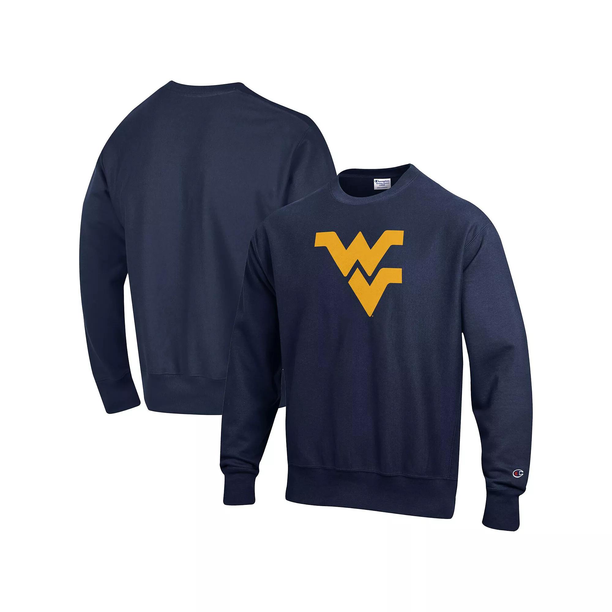 Mens Champion West Virginia Mountaineers Vault Logo Reverse Weave Pullover Sweatshirt Blue Product Image