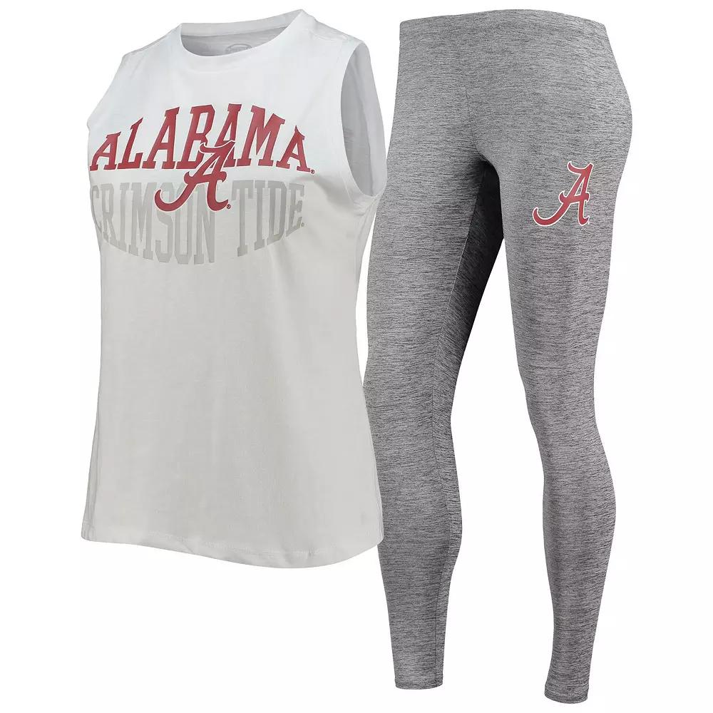 Women's Concepts Sport Charcoal/White Alabama Crimson Tide Tank Top & Leggings Sleep Set, Size: Medium Product Image