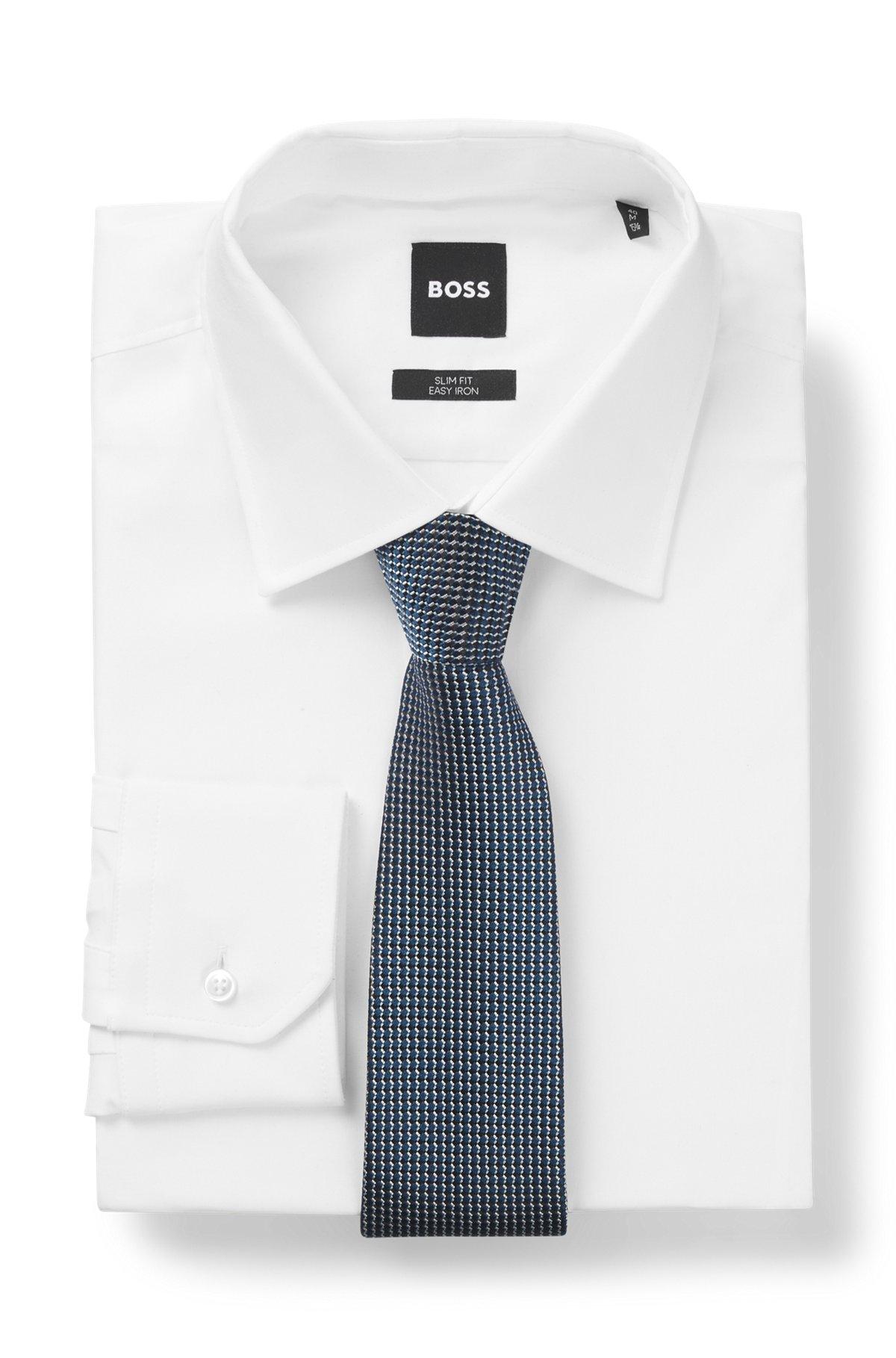 BOSS - Silk tie with micro pattern - Turquoise Product Image