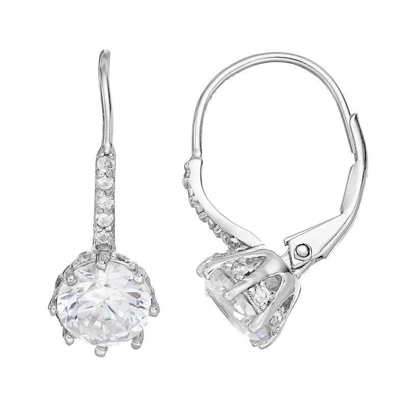 Sophie MillerSterling Silver Cubic Zirconia Drop Earrings, Womens, White Product Image