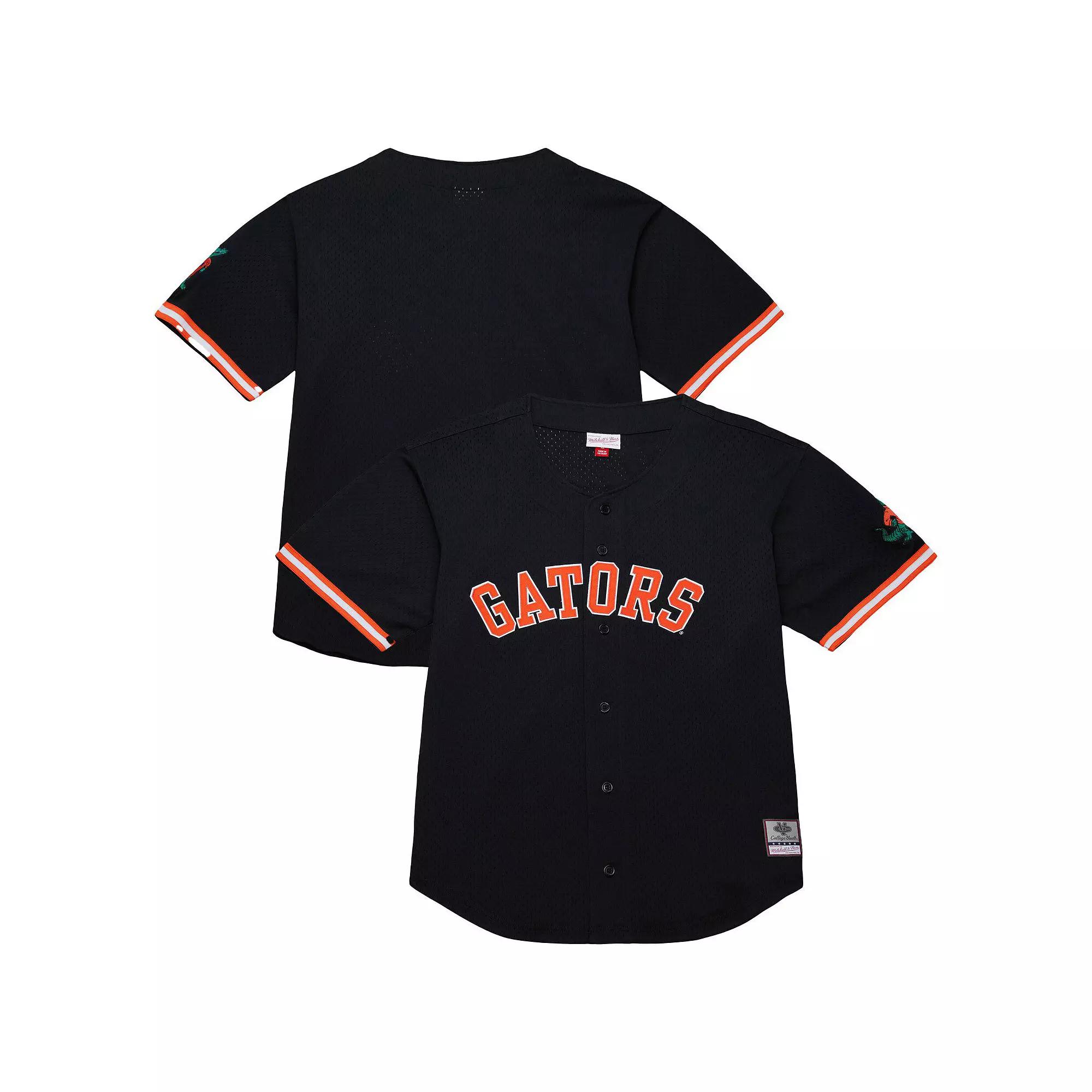 Men's Mitchell & Ness Black Florida Gators On The Clock Full-Button Fashion Jersey,  Product Image