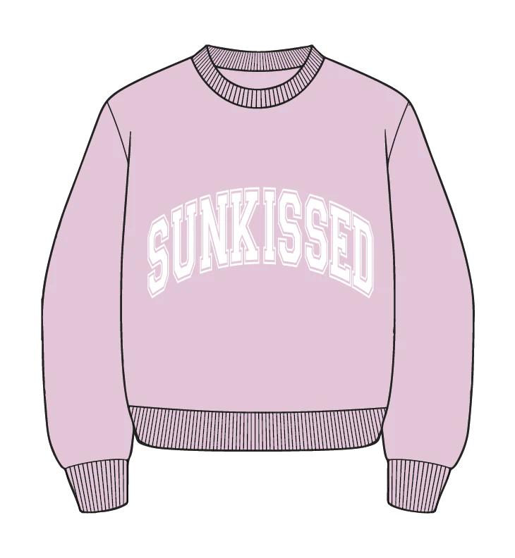 Sunkissed Collegiate Embroider Oversized Crewneck Sweatshirt Product Image