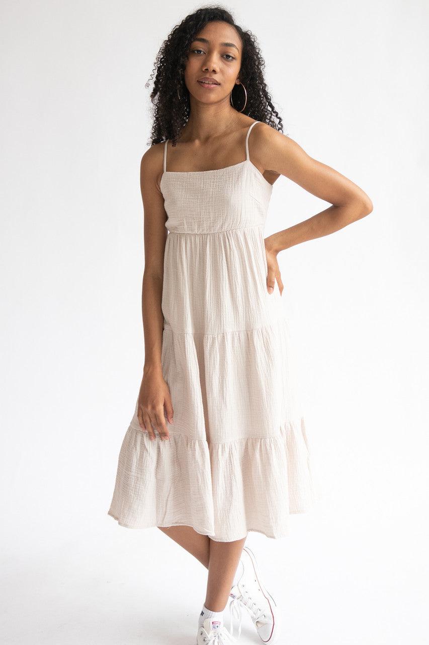 Tiered Gauze Midi Dress Product Image