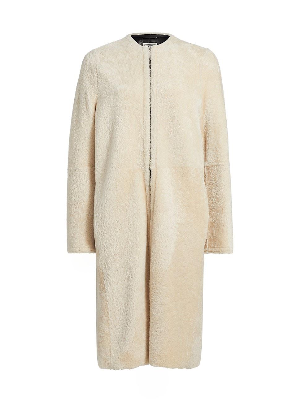 Womens Shearling Teddy Zip Coat Product Image
