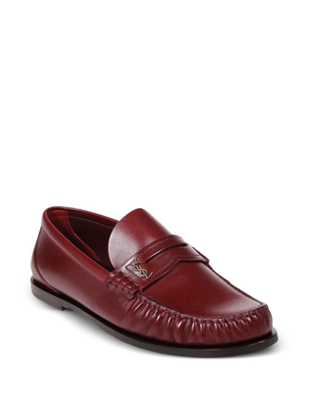 Laurent logo-plaque leather loafers Product Image