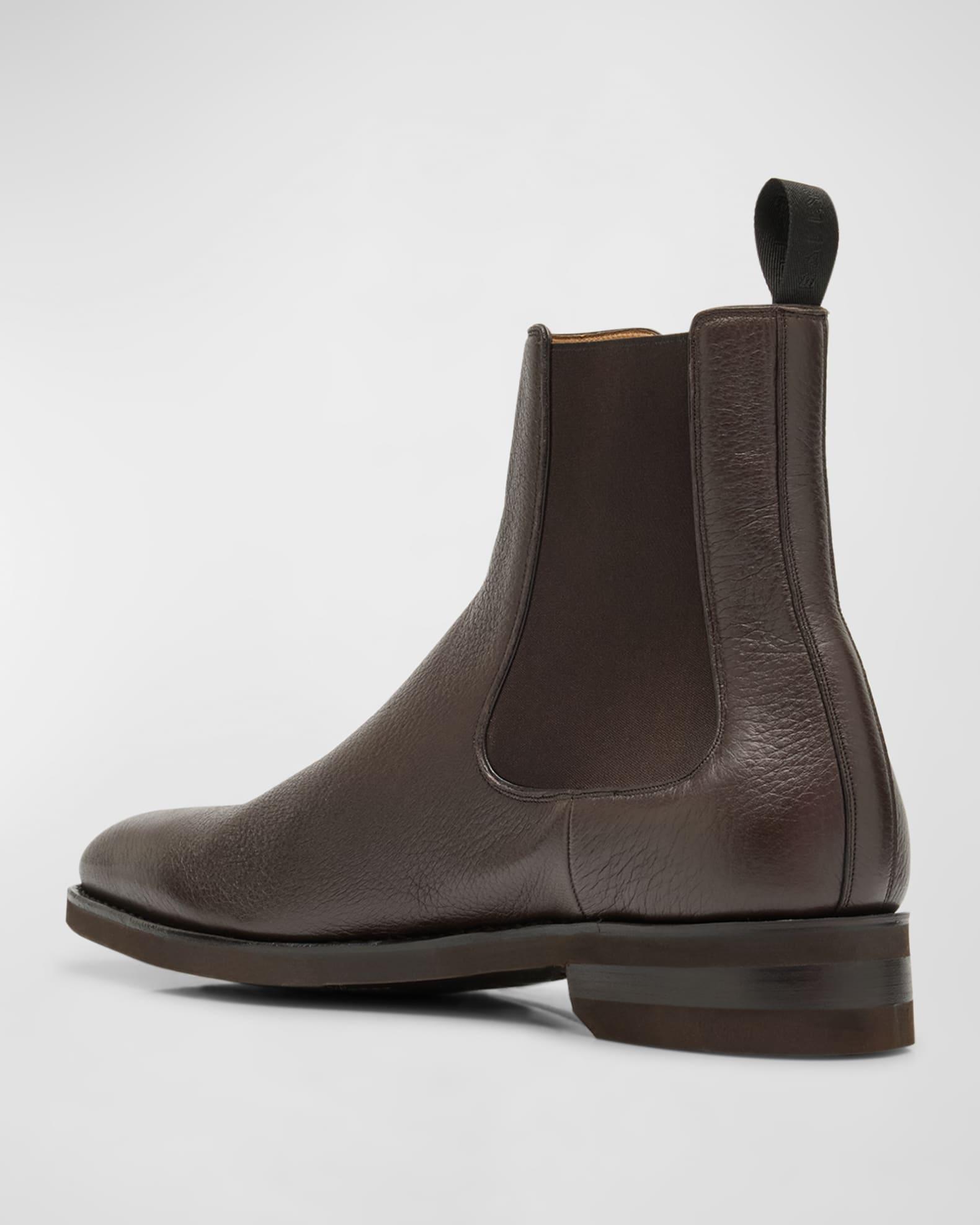 Men's Saffron Grained Leather Chelsea Boots Product Image