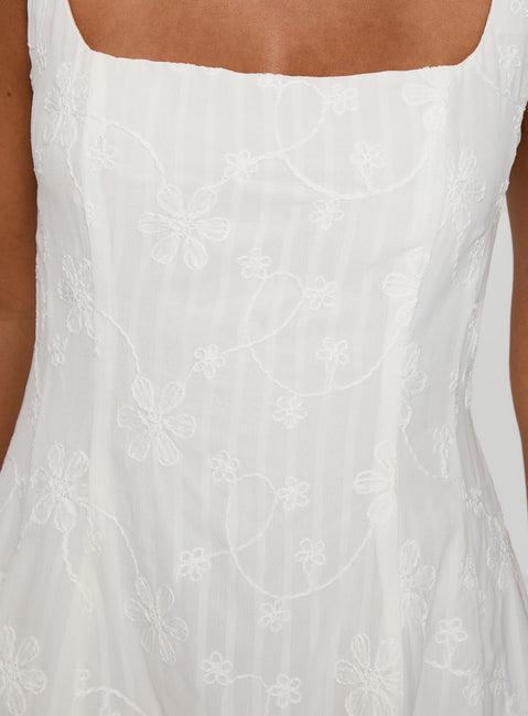 You Can Embroidered Mini Dress White Product Image