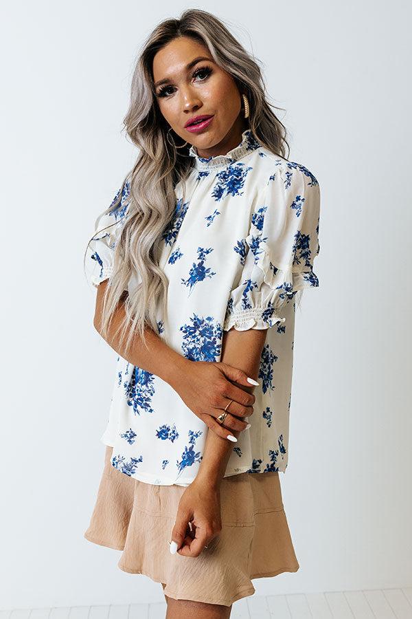 Follow Your Happiness Floral Shift Top in Cream Product Image