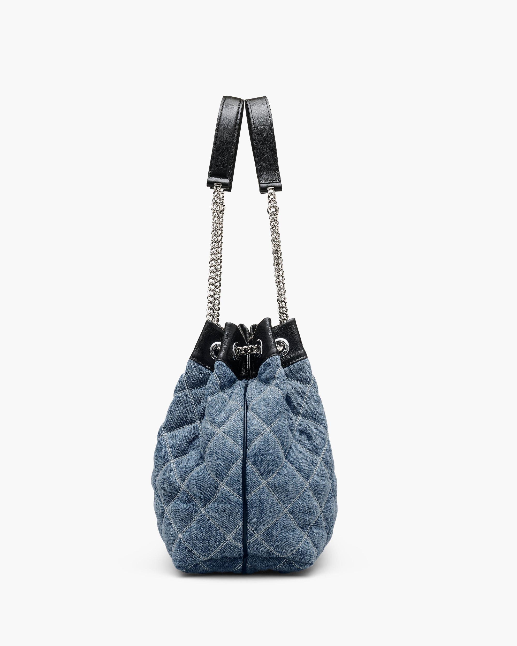 The Quilted Denim Large Chain Sack Bag Product Image