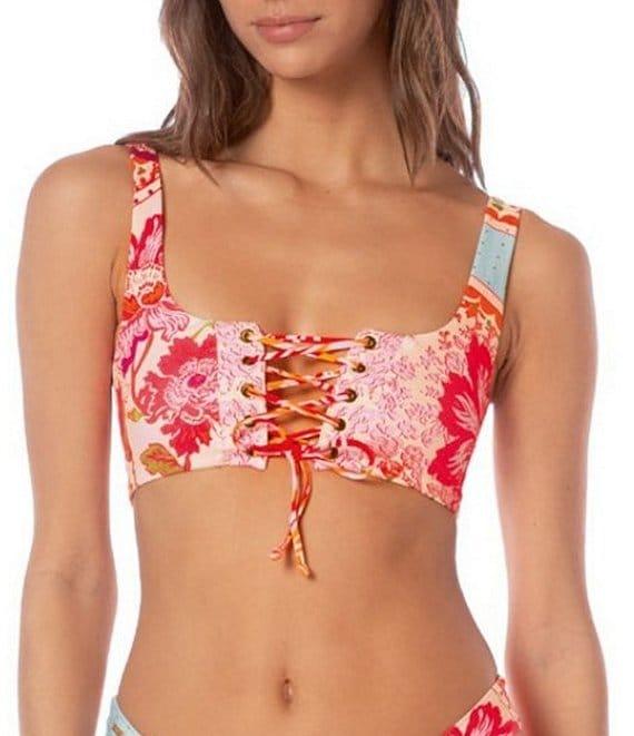 Maaji Valerya Floral Groove Reversible V-Cut Swim Bottom Product Image