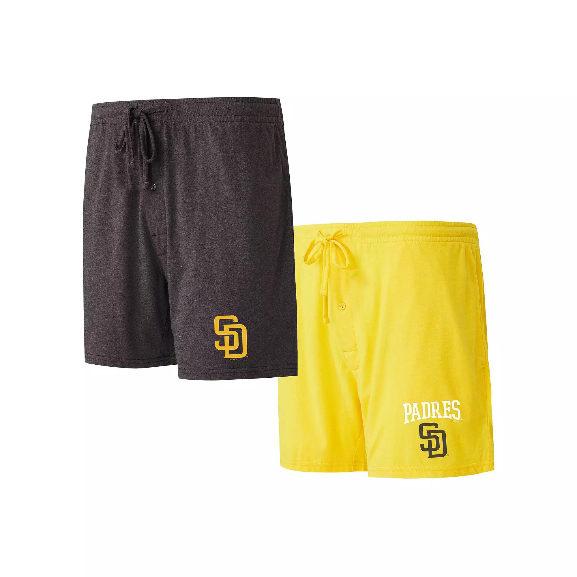 Men's Concepts Sport Brown/Gold San Diego Padres Two-Pack Meter Sleep Shorts,  Product Image