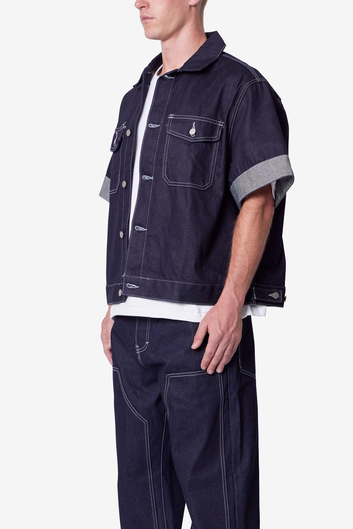 Raw Denim Work Shirt - Blue Product Image