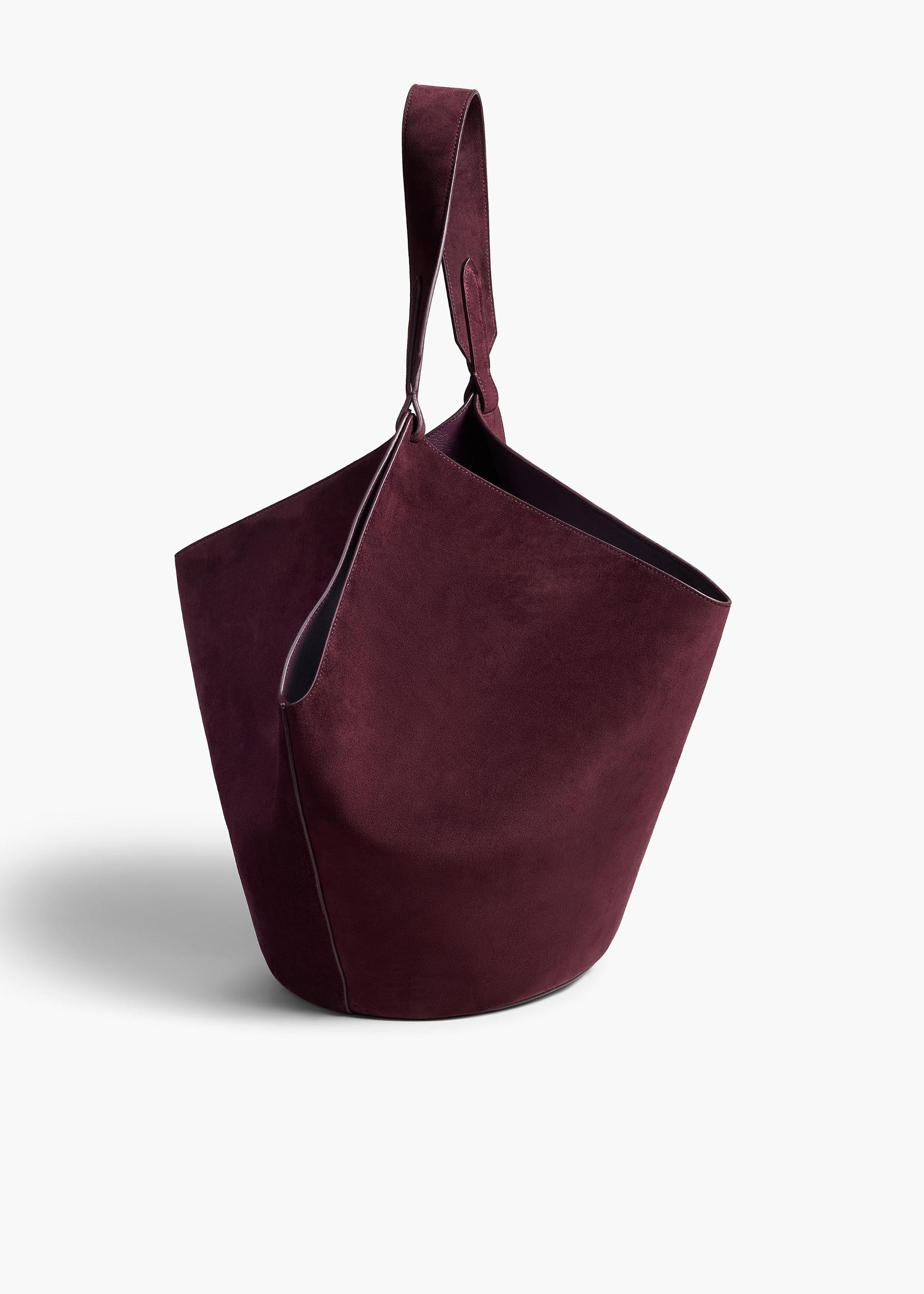 Medium Lotus Tote in Rouge Noir Suede Product Image