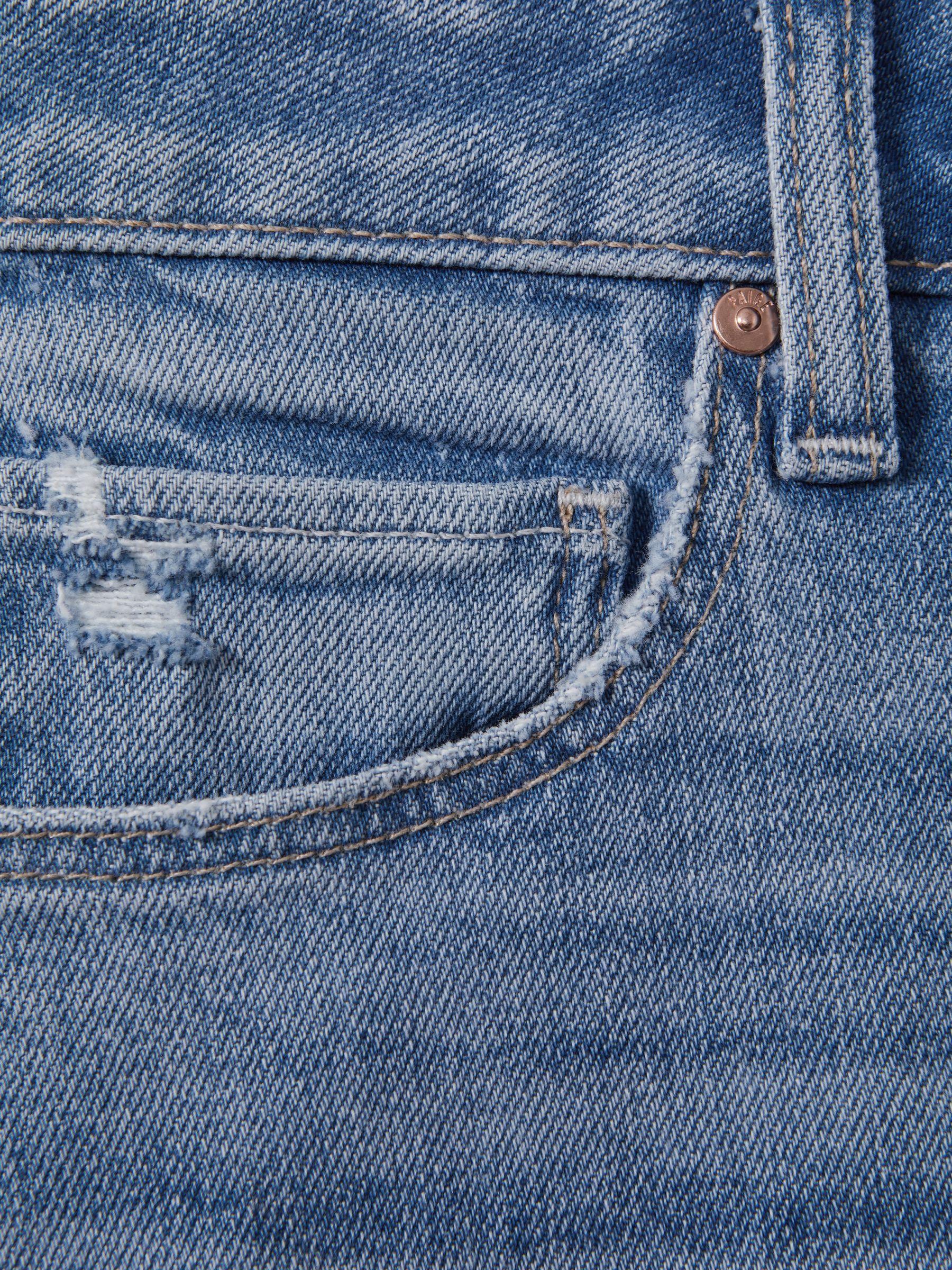 Paige Raw Hem Denim Shorts in Denim Blue Product Image