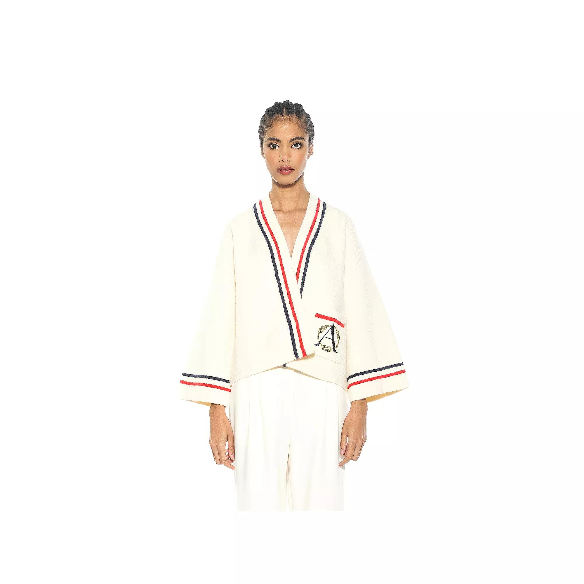 Women's ALEXIA ADMOR Gabbi Nautical Stripe Knit Short Jacket,  Product Image