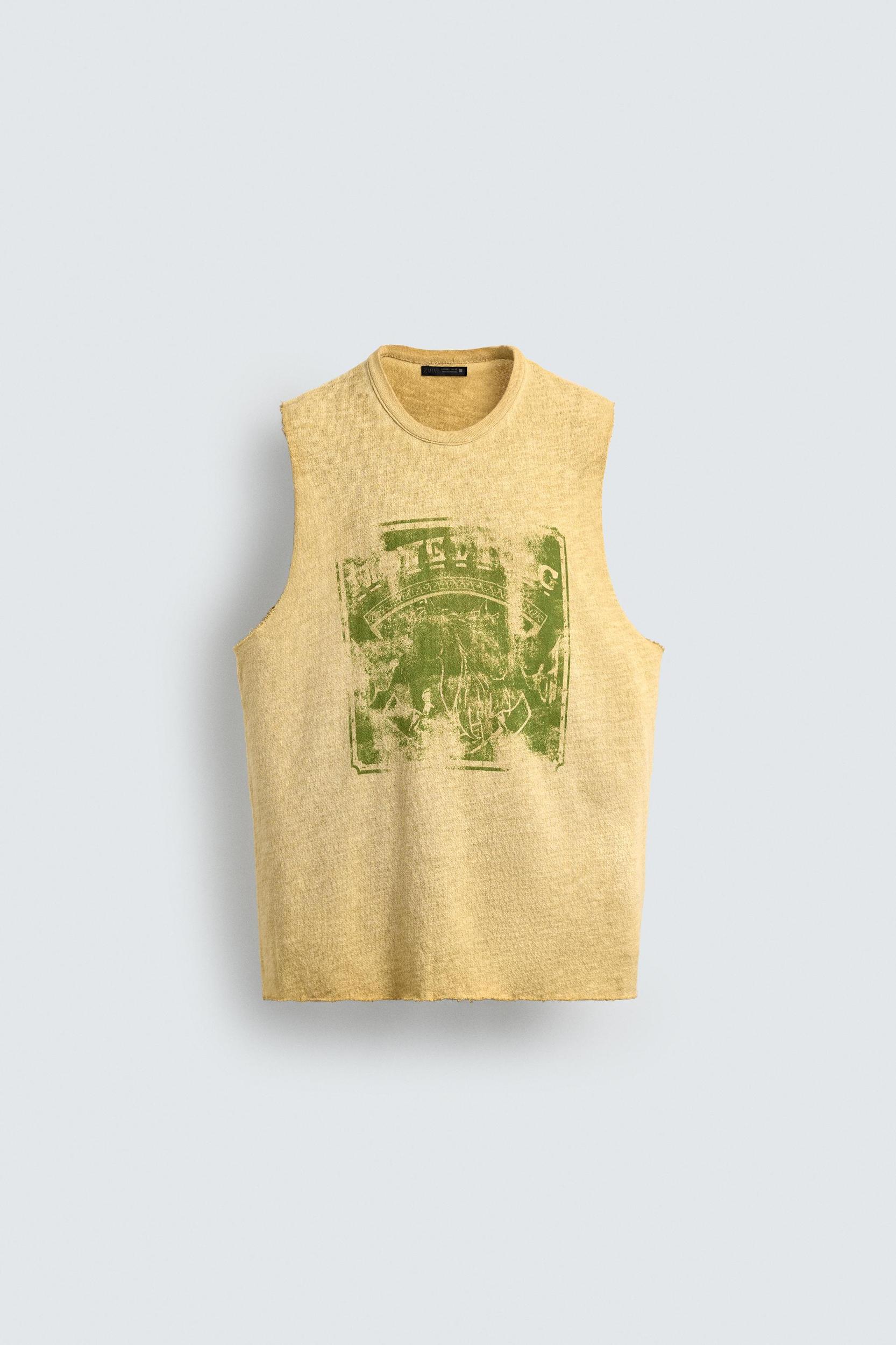 WASHED PRINT KNIT TANK TOP Product Image