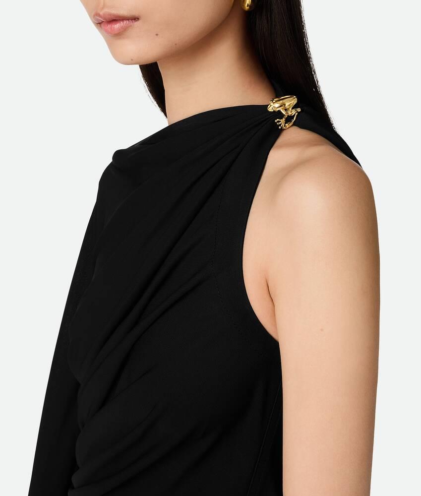 Women's Viscose Jersey Draped Dress in Black Product Image