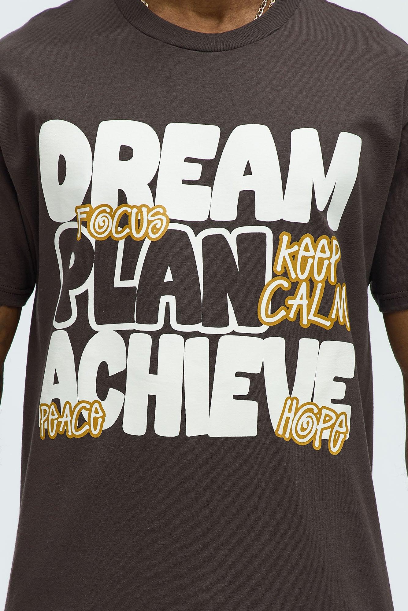 Dream And Achieve Short Sleeve Tee - Brown Product Image