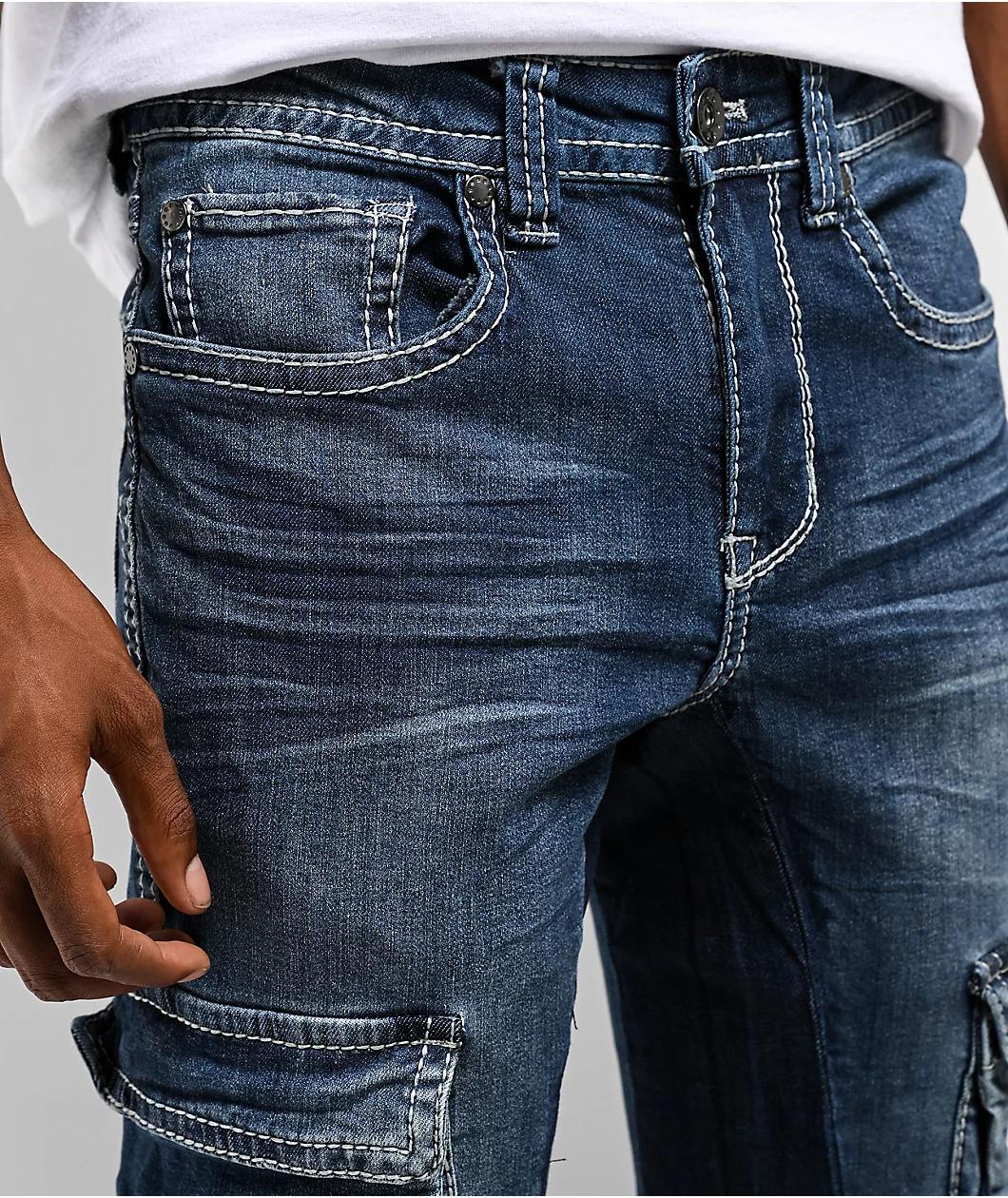 Ninth Hall Haze Cargo Stacked Flare Jeans Product Image