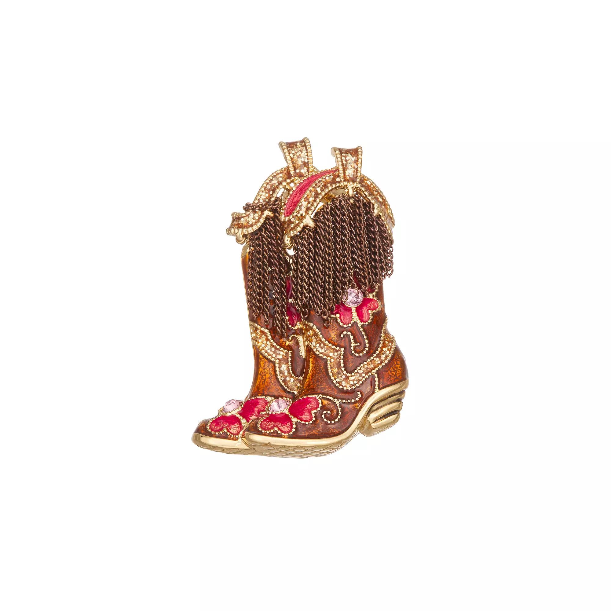 Napier Gold Tone Cowboy Boots Pin, Women's, Multi Product Image