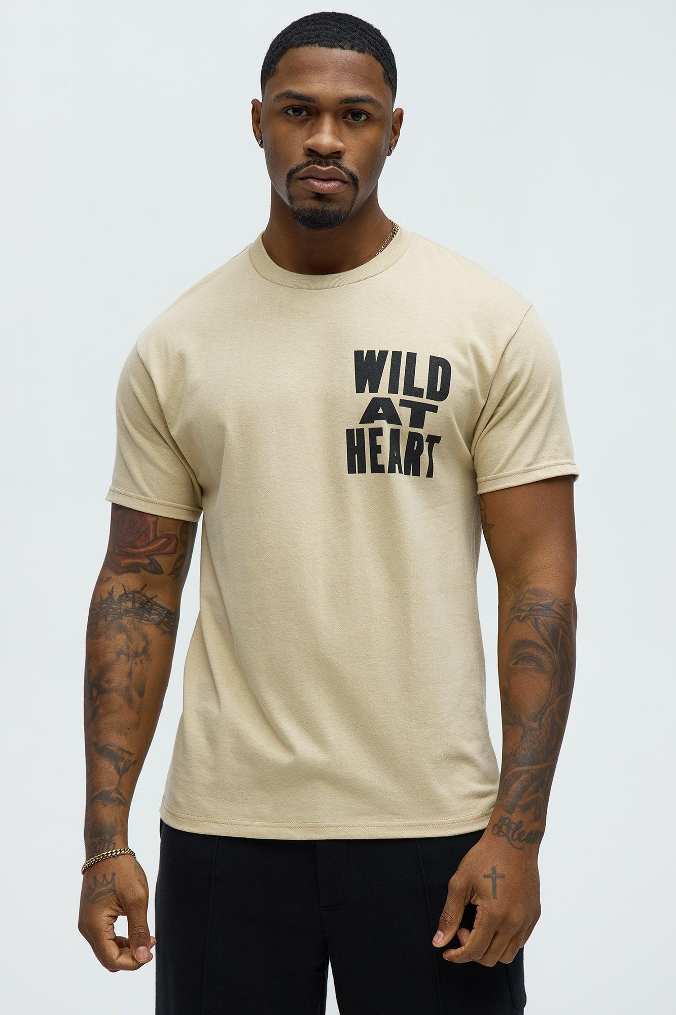 Wild At Heart Short Sleeve Crew Neck T shirt - Taupe Product Image